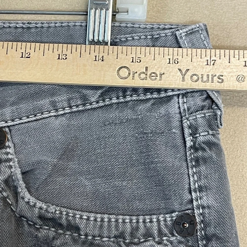 True Religion Men Geno Cut Off Jean‎ Shorts Gray Size 32 Distressed